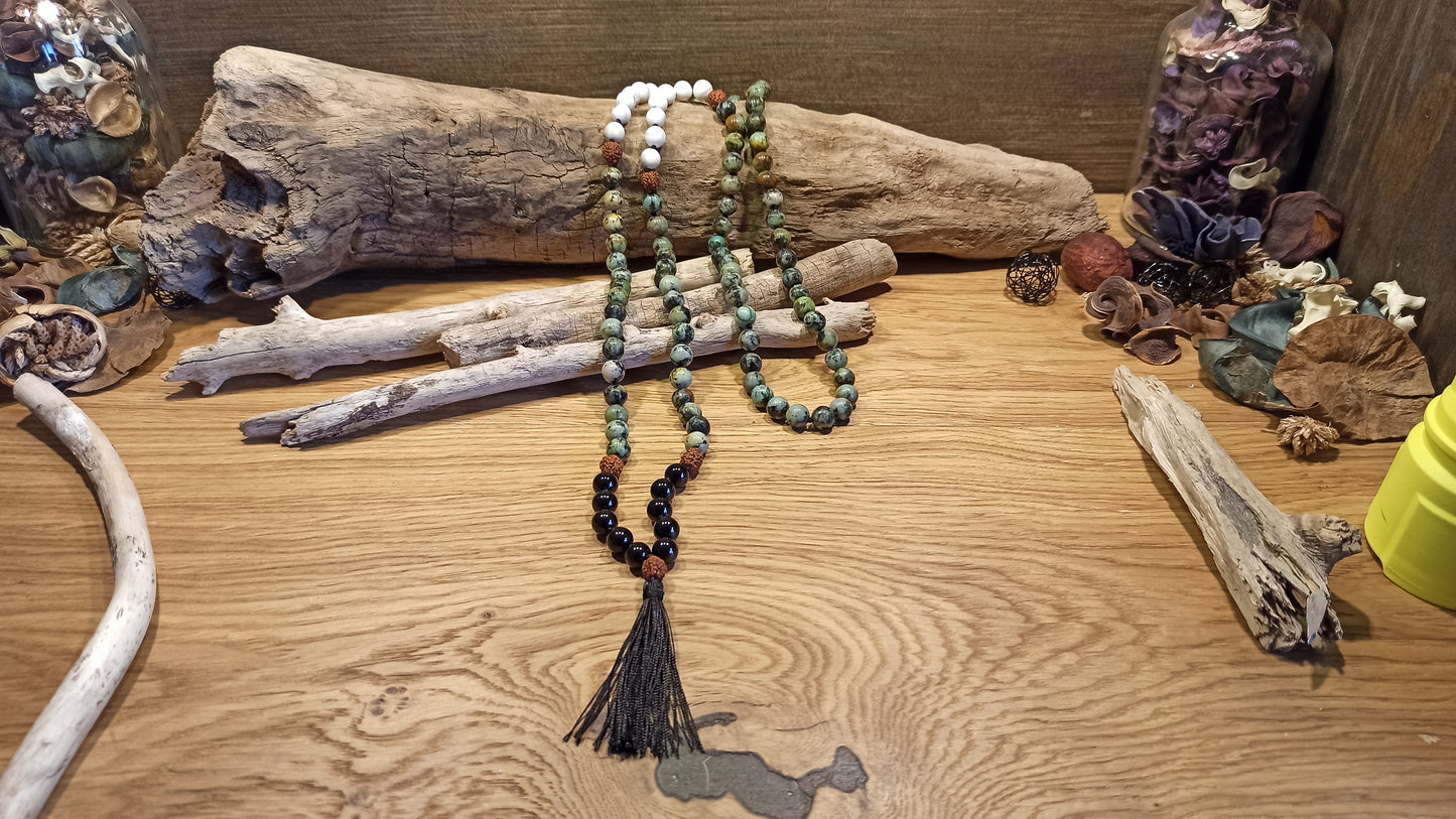 Mala Turquoise d'afrique Onyx Howlite