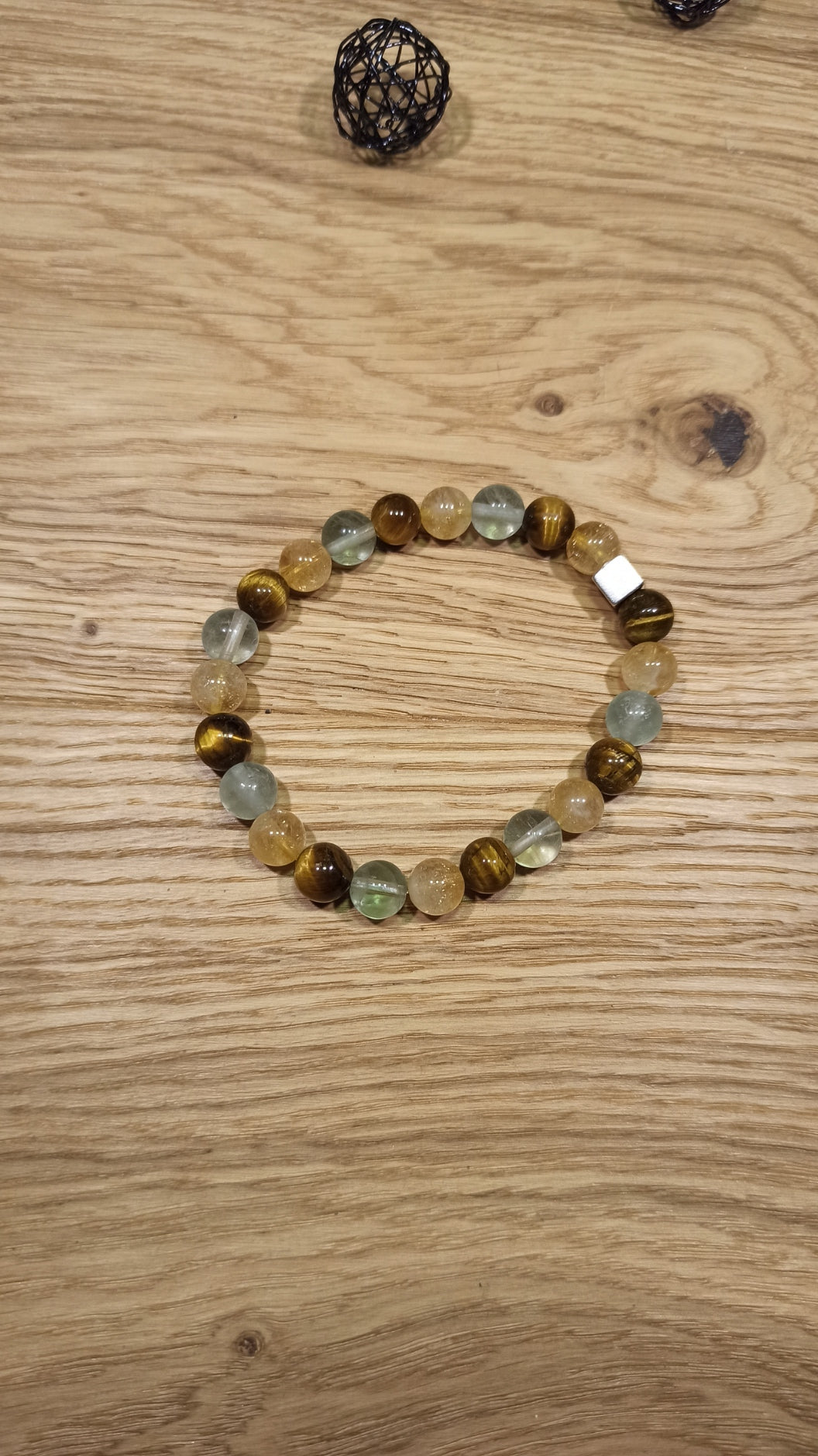 Bracelet Harmonie Rayonnante Citrine Oeil du tigre et Fluorite