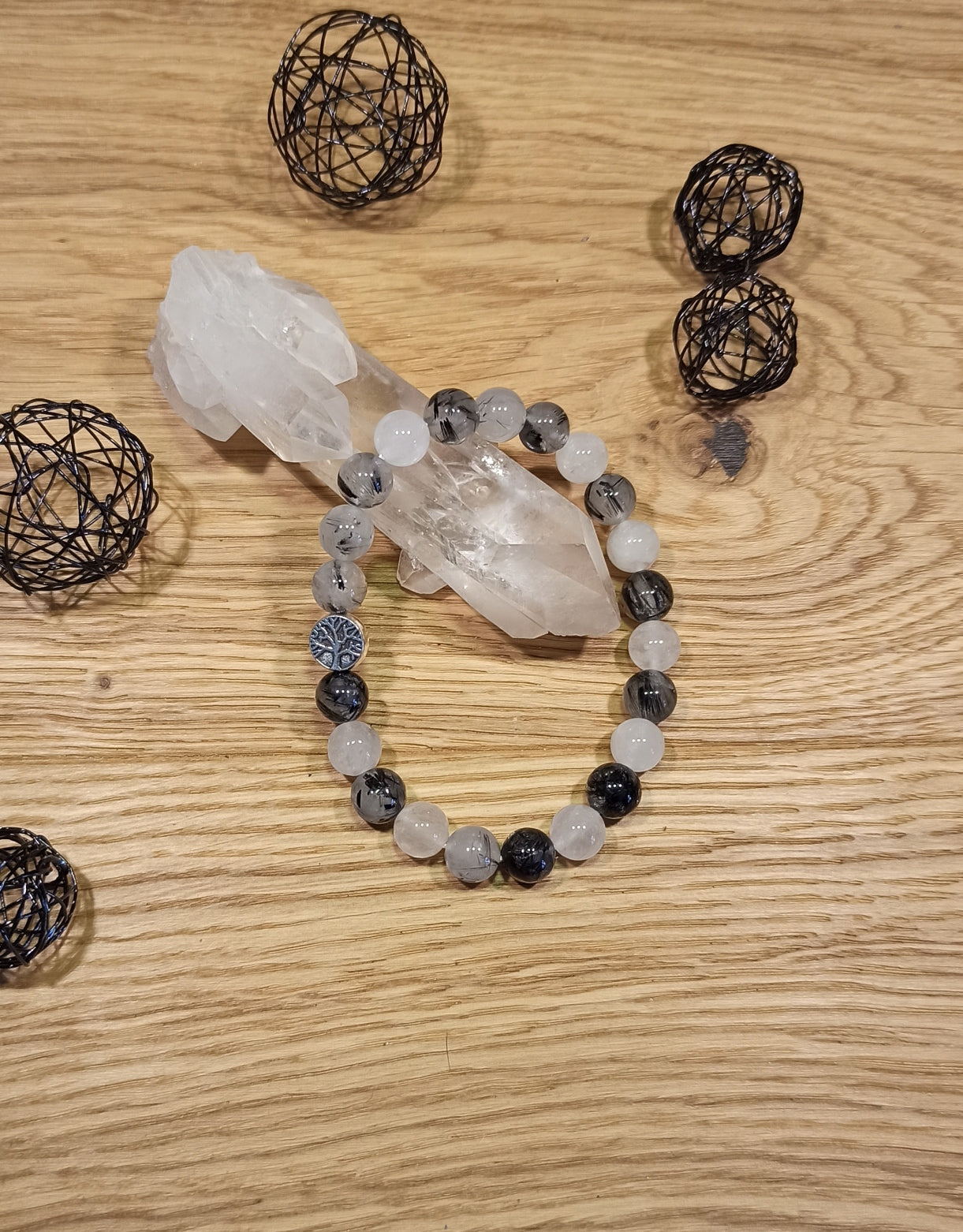 Bracelet Quartz inclusion tourmaline