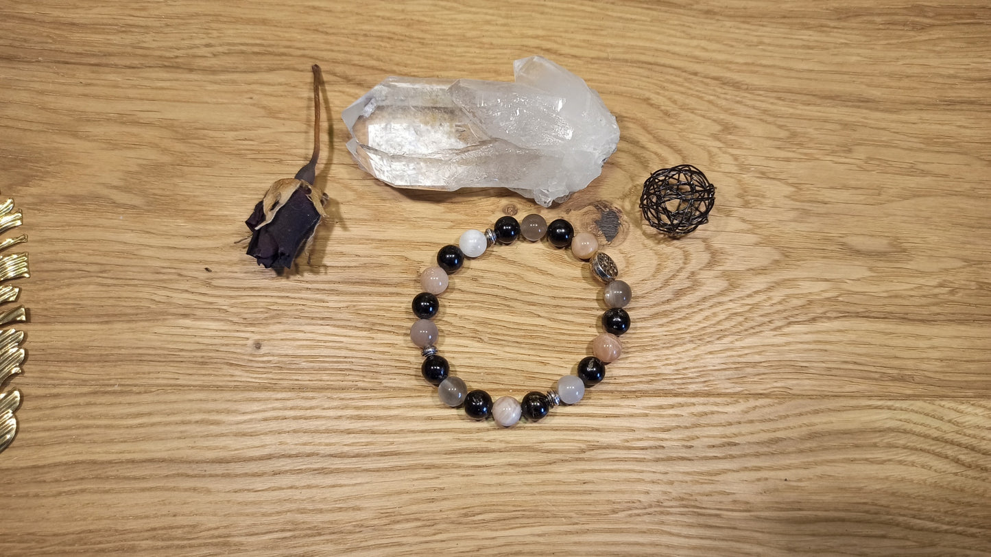 Bracelet Pierre de lune, Tourmaline