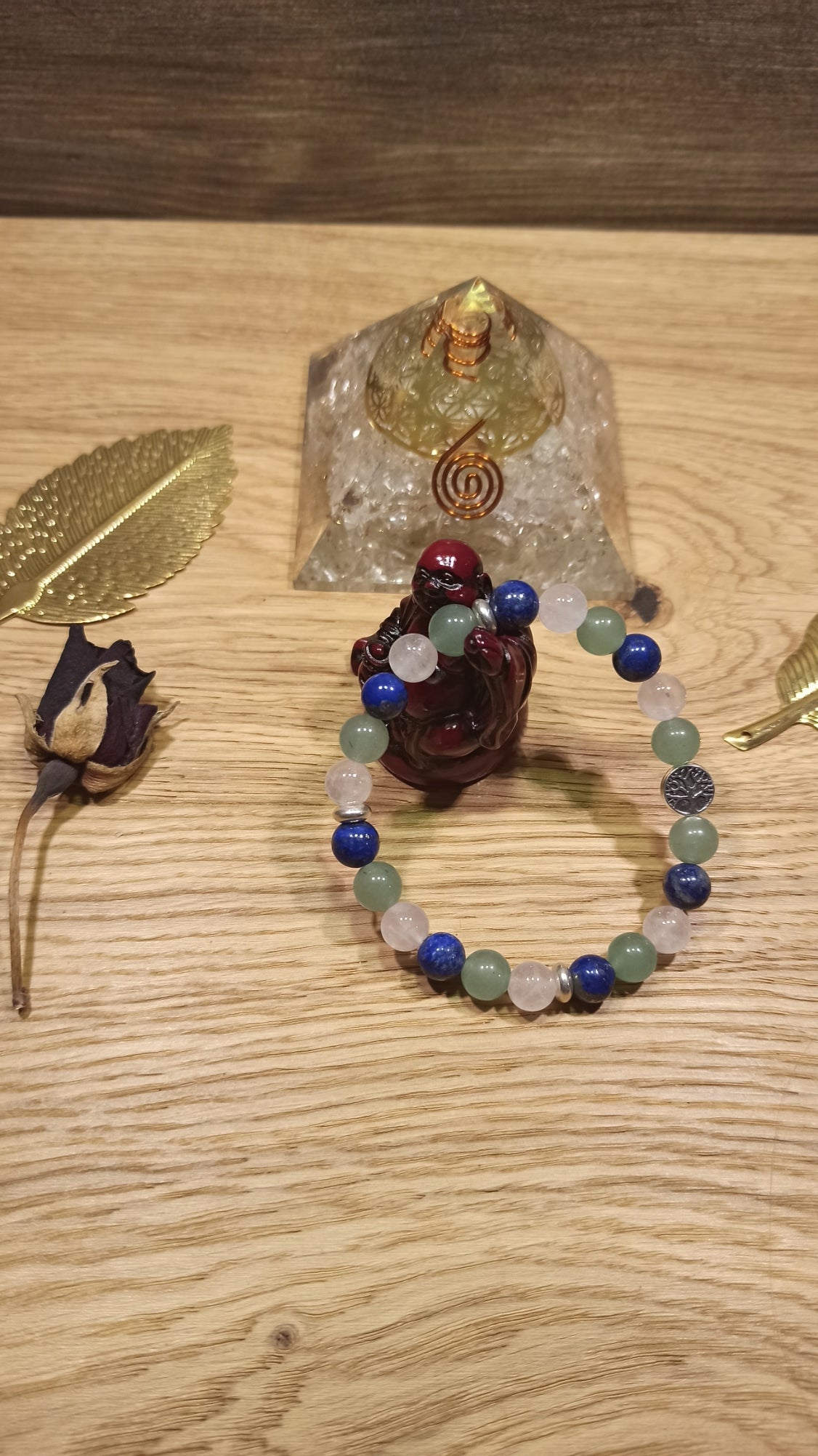 Bracelet Quartz Rose, Aventurine, Lapis-lazuli