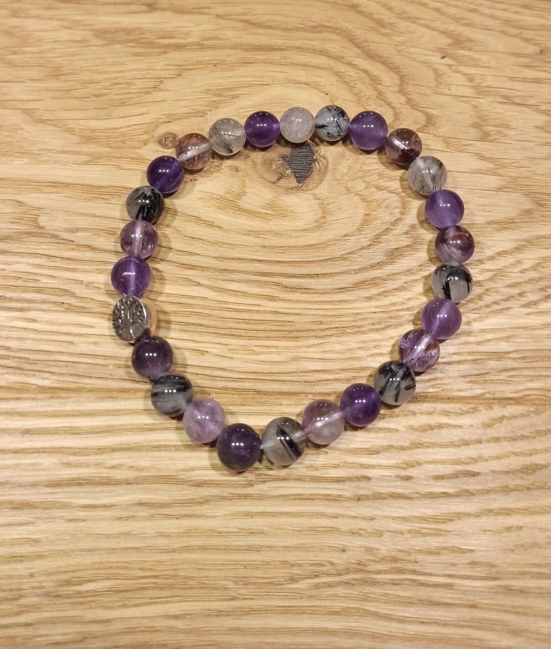 Bracelet Super Seven, Améthyste, Quartz tourmaline noire