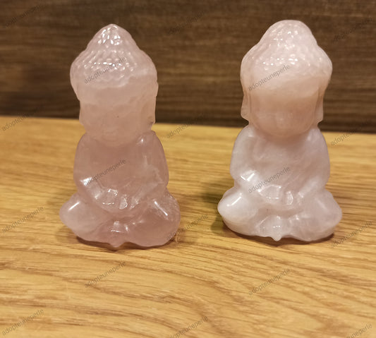 Bouddha Indien en pierre Naturelle quartz rose
