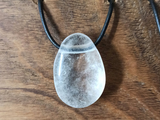 Cristal de roche Pendentif pierre percée