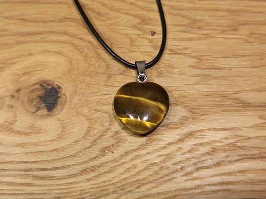 Pendentif coeur 20mm oeil de tigre
