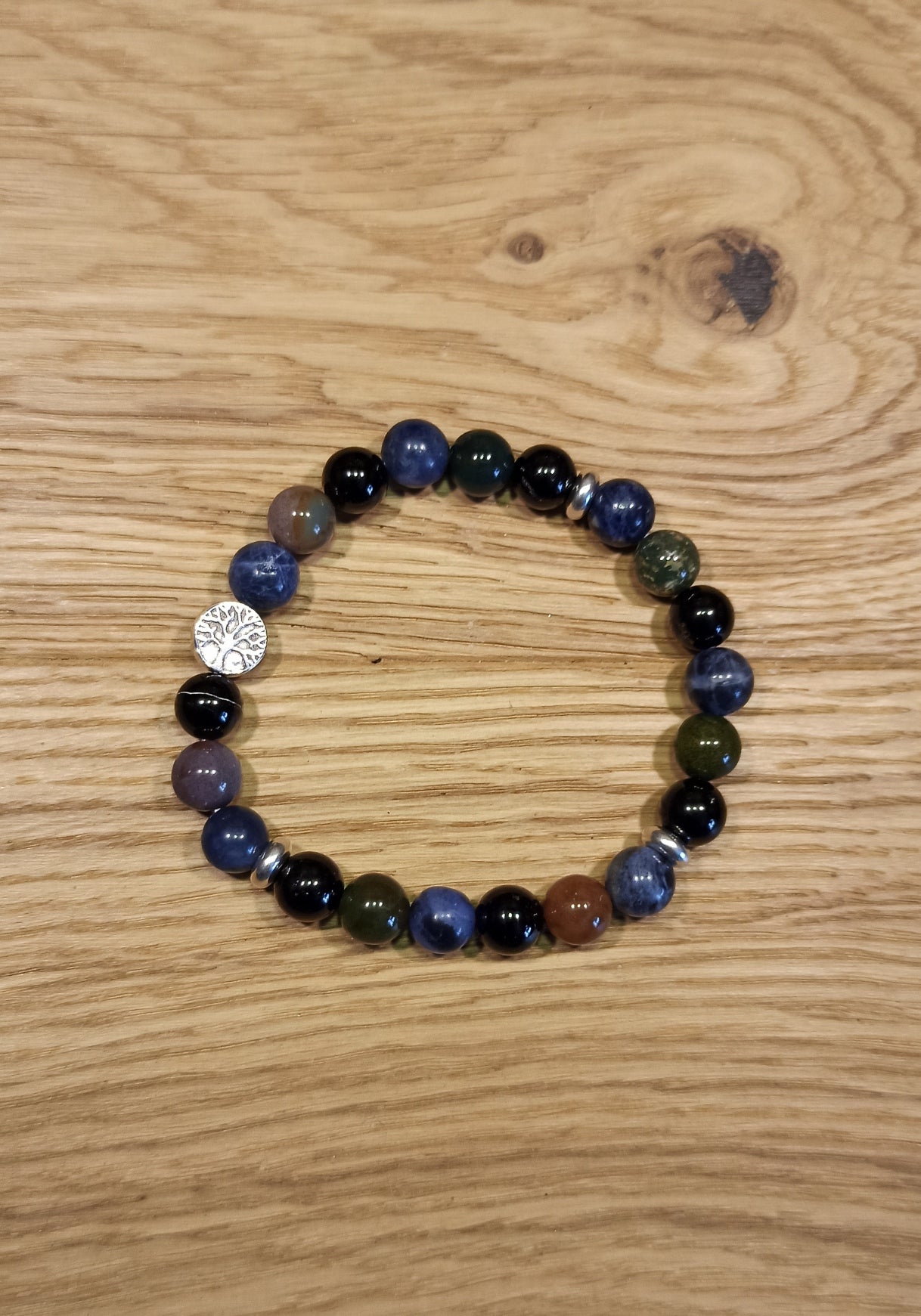 Bracelet Jaspe Héliotrope, Sodalite, Tourmaline