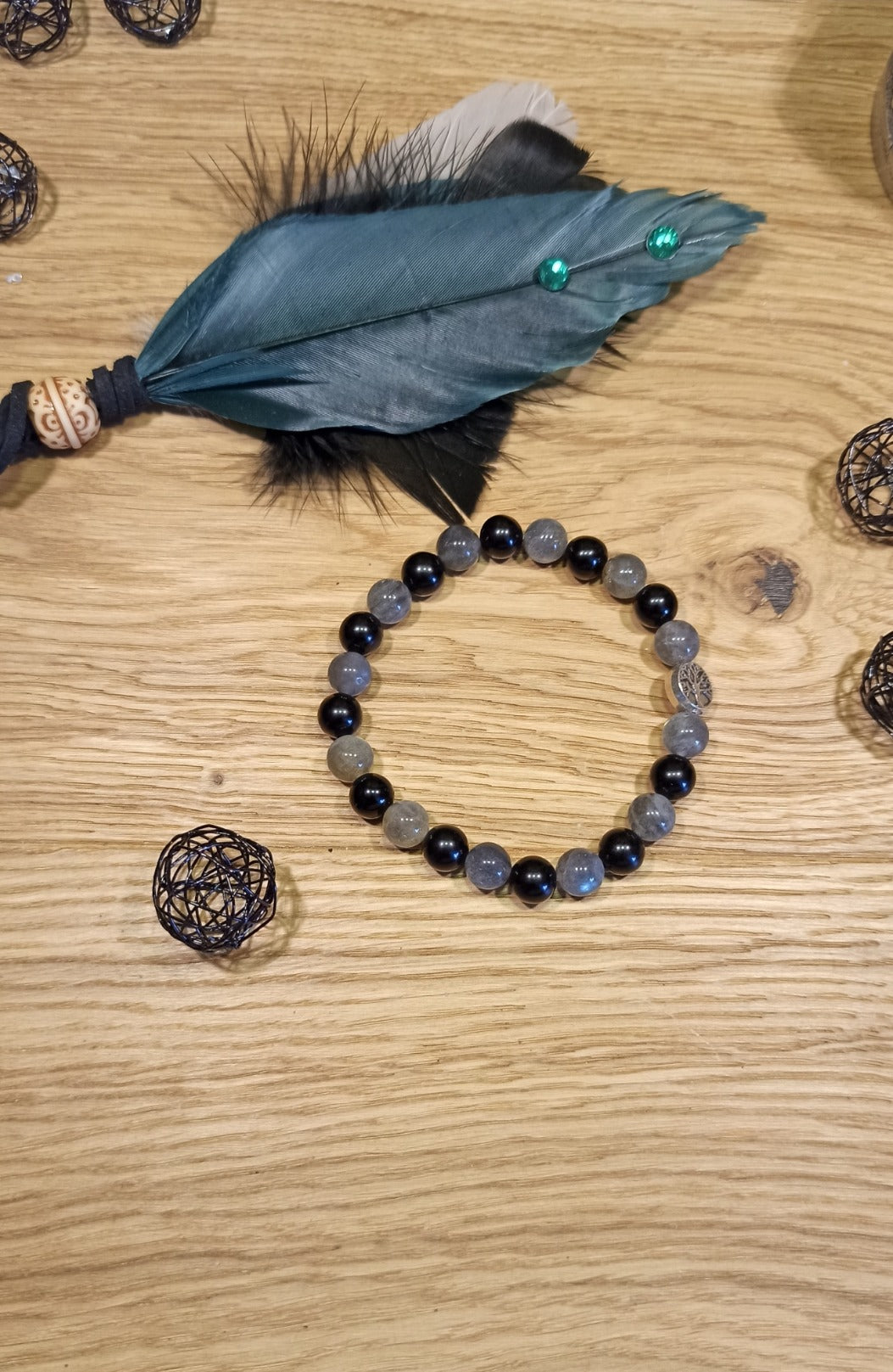 Bracelet Labradorite Obsidienne