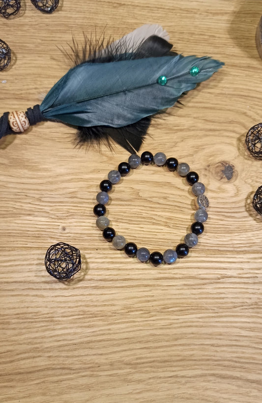 Bracelet Labradorite Obsidienne