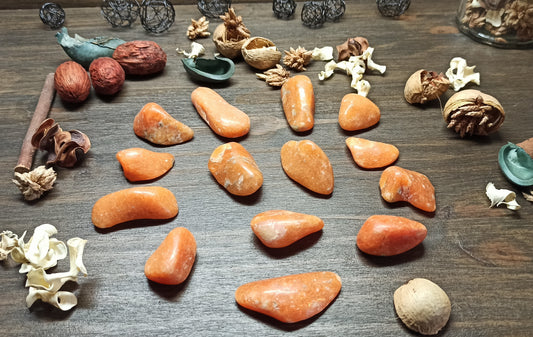 Pierre roulée calcite orange