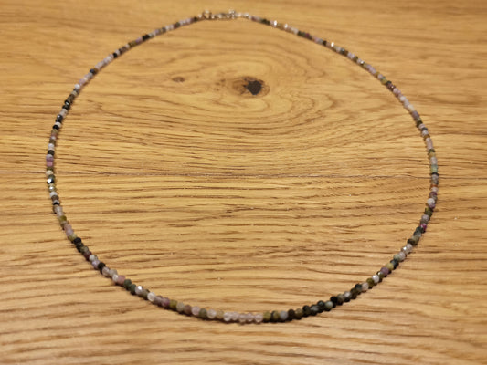 Collier ras de cou tourmaline multicolore