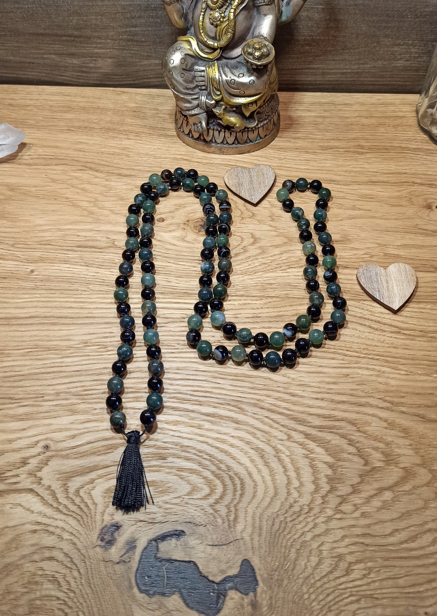 Mala Agate mousse et Agate Noire