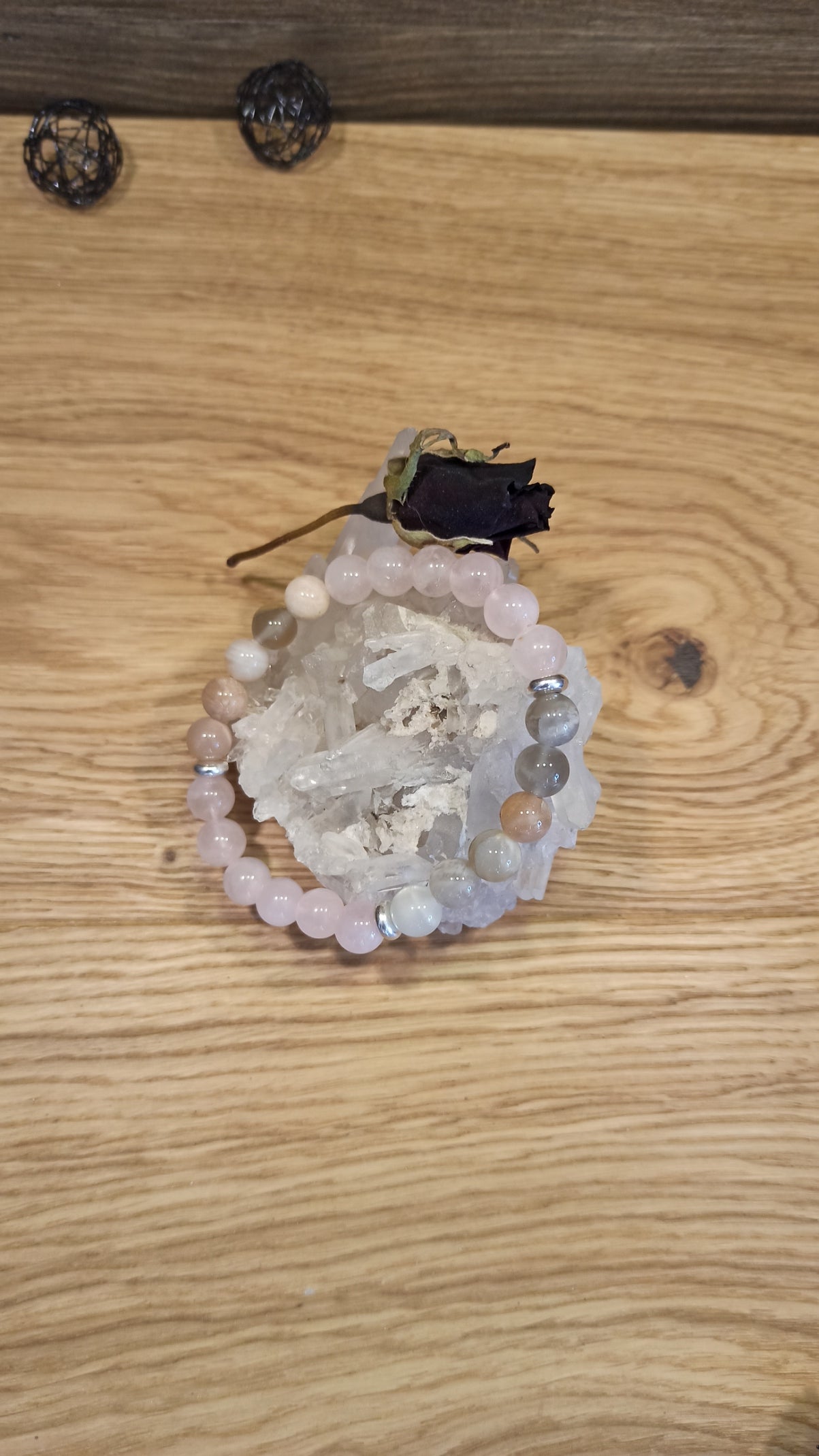 Bracelet Pierres de lune, Quartz rose