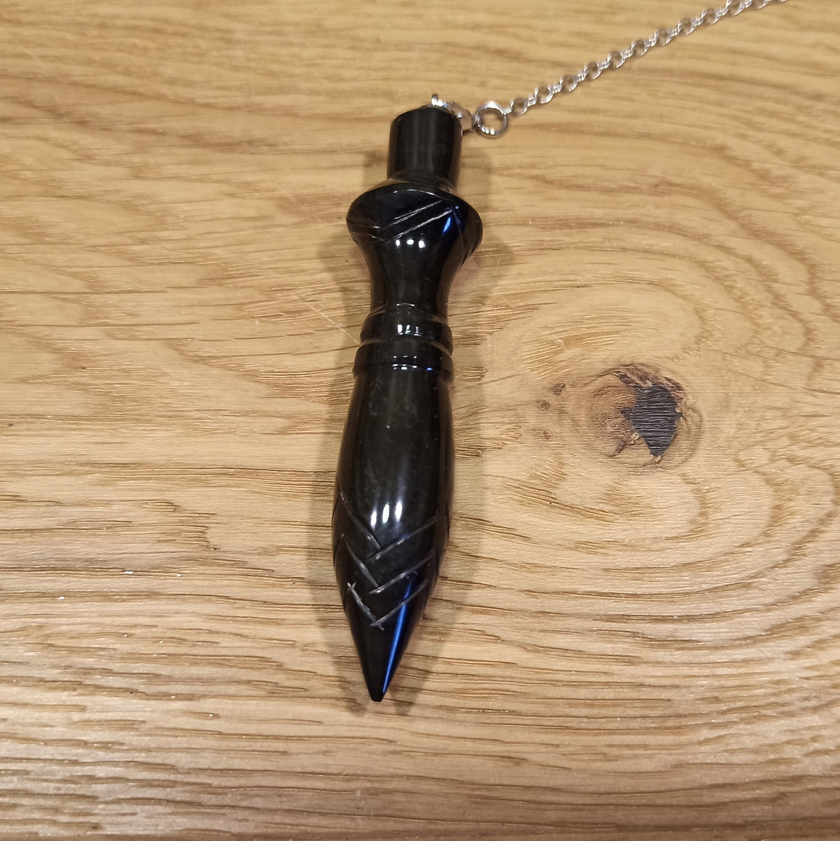 Pendule de Thot en obsidienne œil céleste.