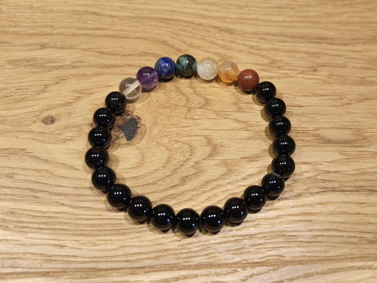 Bracelet 7 chakras Onyx
