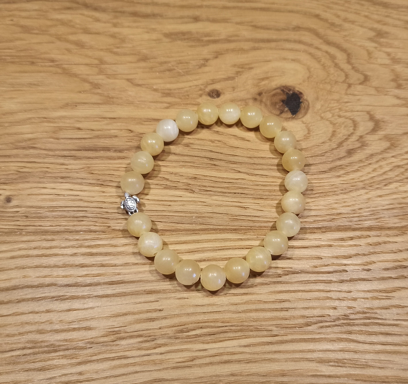 Bracelet en pierre de calcite jaune