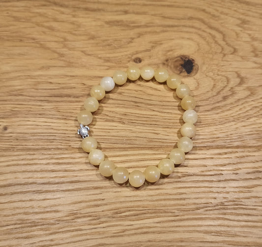 Bracelet en pierre de calcite jaune
