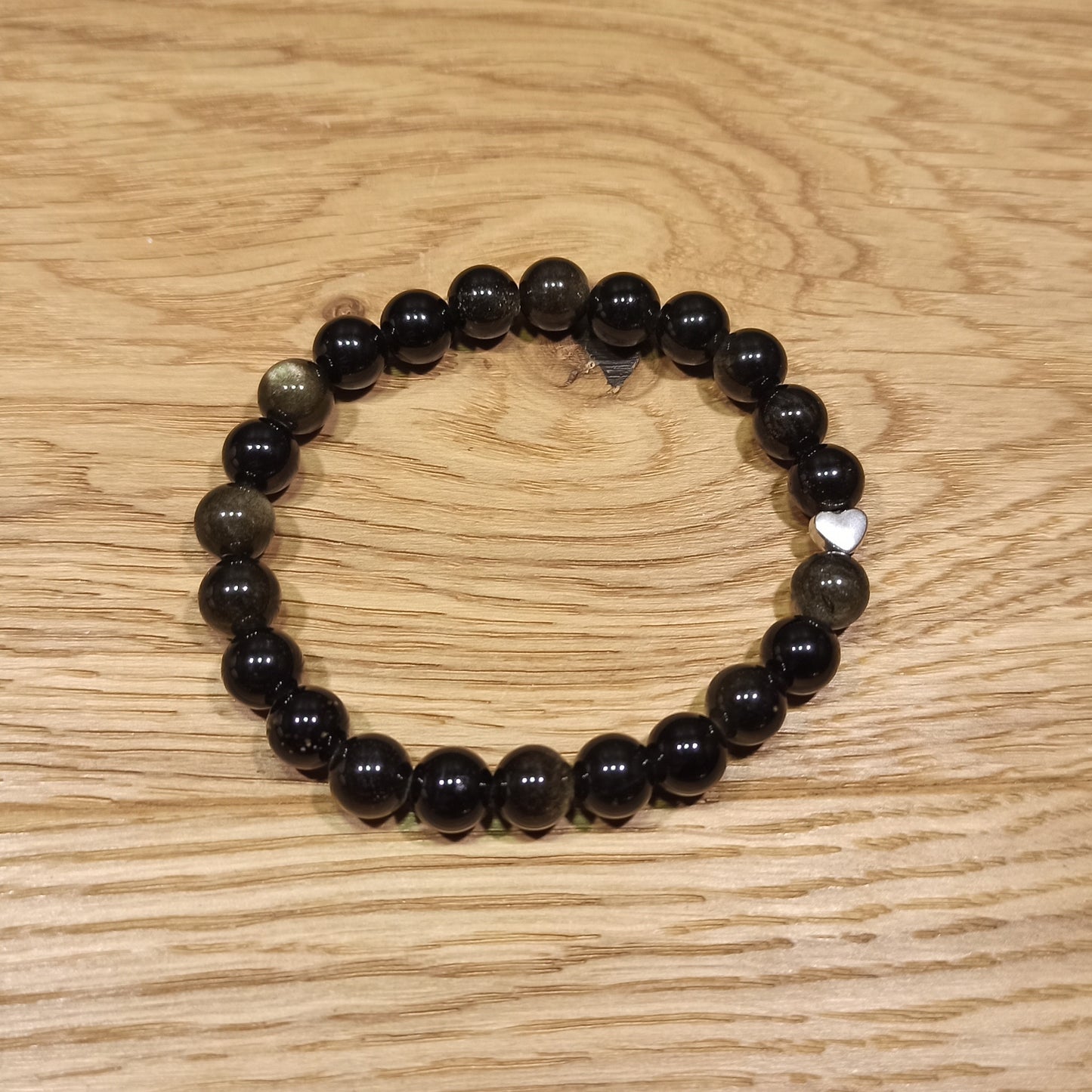 Bracelet Obsidienne doré