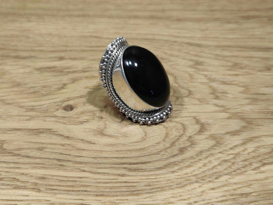 Bague Argent Obsidienne Oeil Céleste