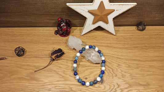 Bracelet Howlite, Apatite, Lapis-lazuli