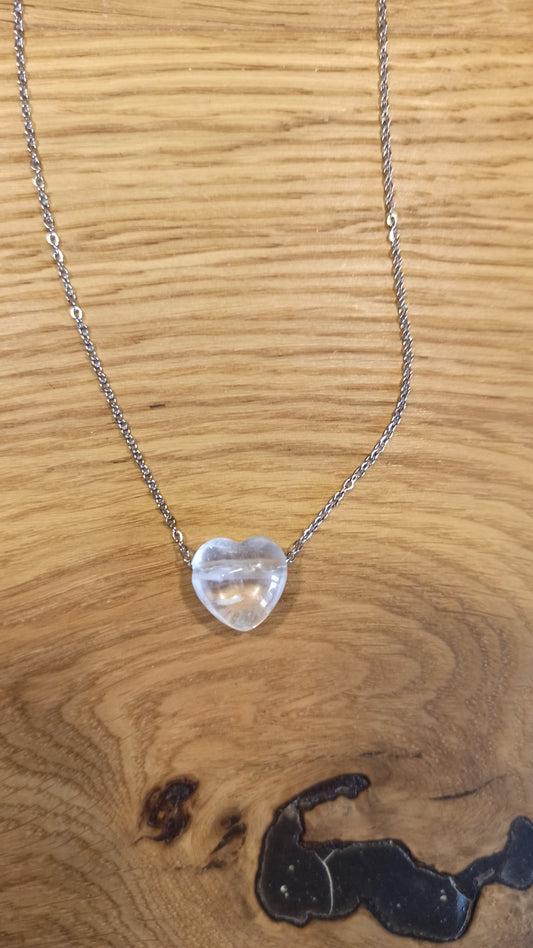 Pendentif Cœur cristal de roche