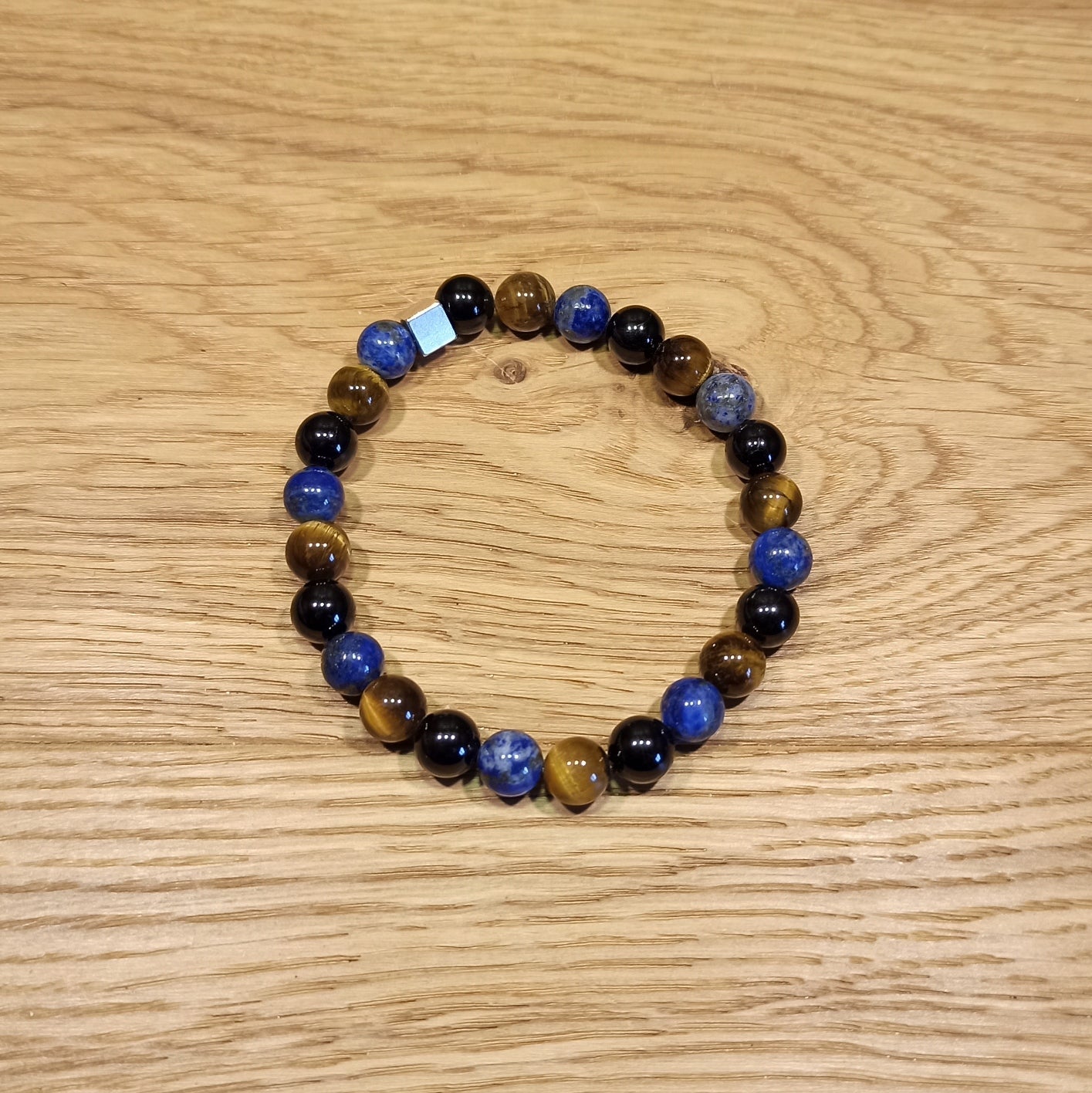 Bracelet  Tourmaline, Lapis-lazuli extra, œil du tigre