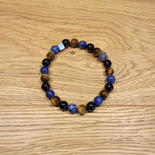 Bracelet  Tourmaline, Lapis-lazuli extra, œil du tigre