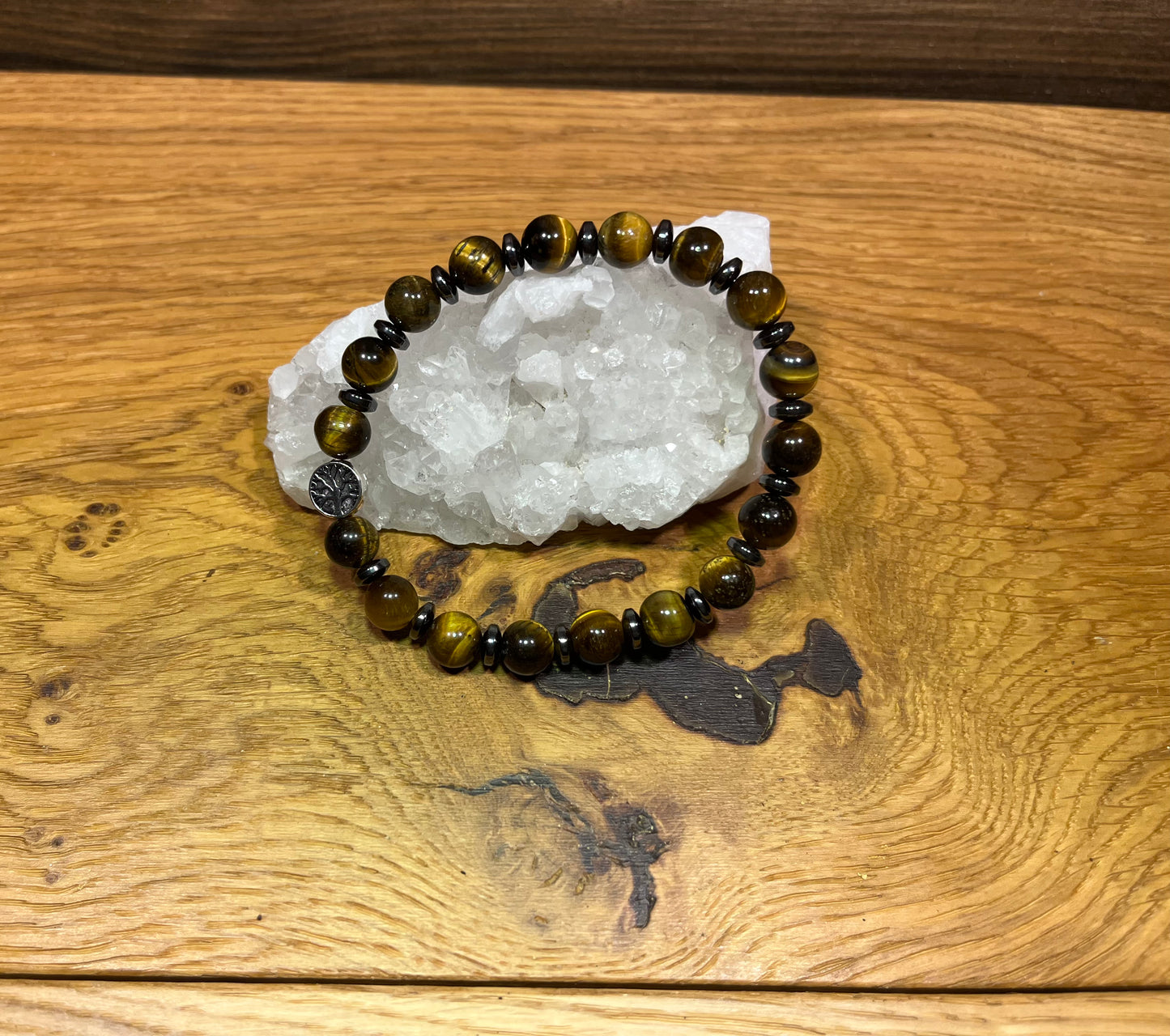 Bracelet Œil de Tigre et Hématite – Protection & Équilibre