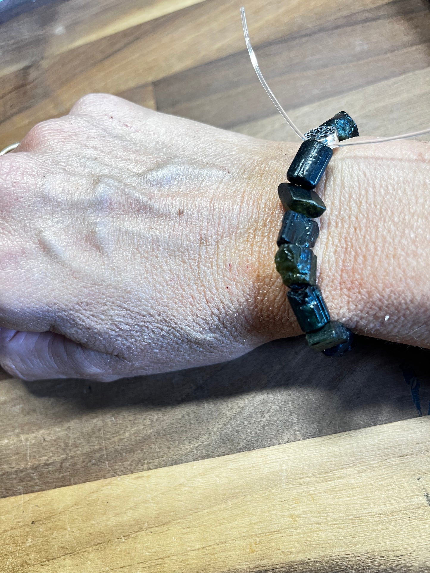 Bracelet Tourmaline verte brute