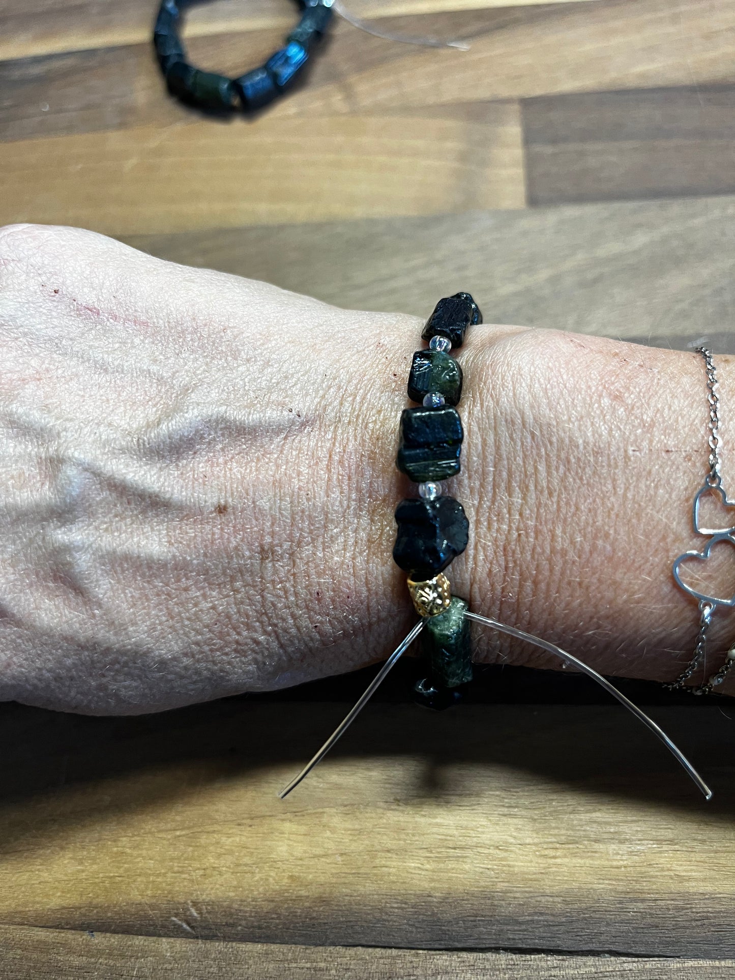 Bracelet Tourmaline verte brute