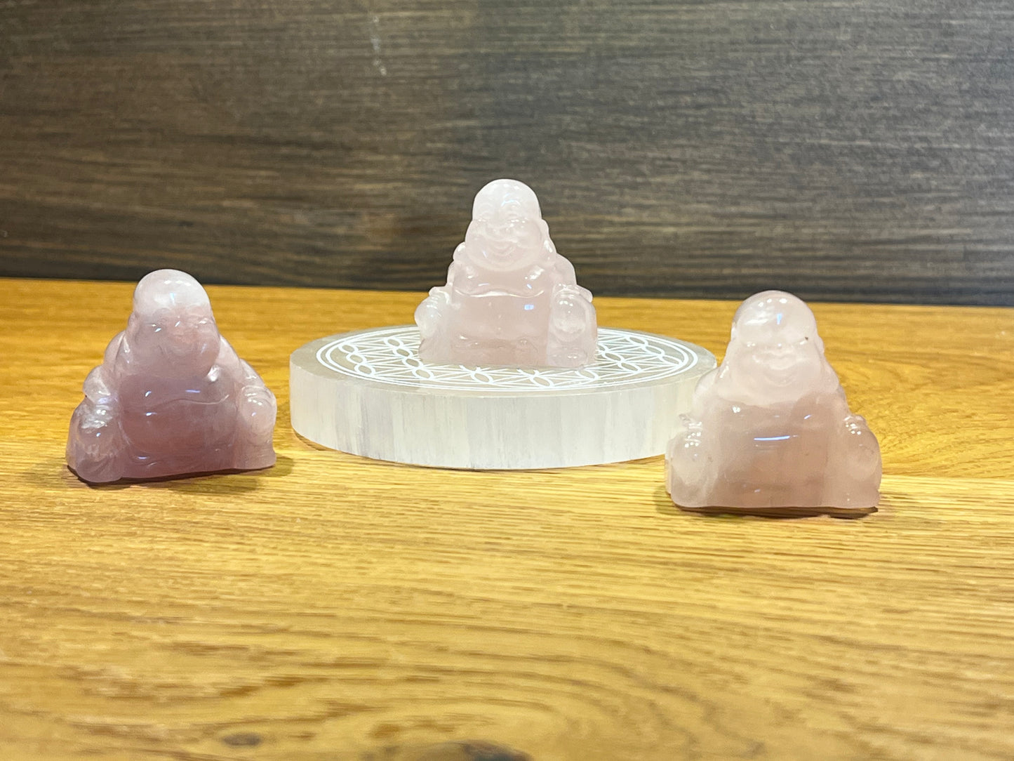 Bouddha en pierre Naturelle - Quartz Rose