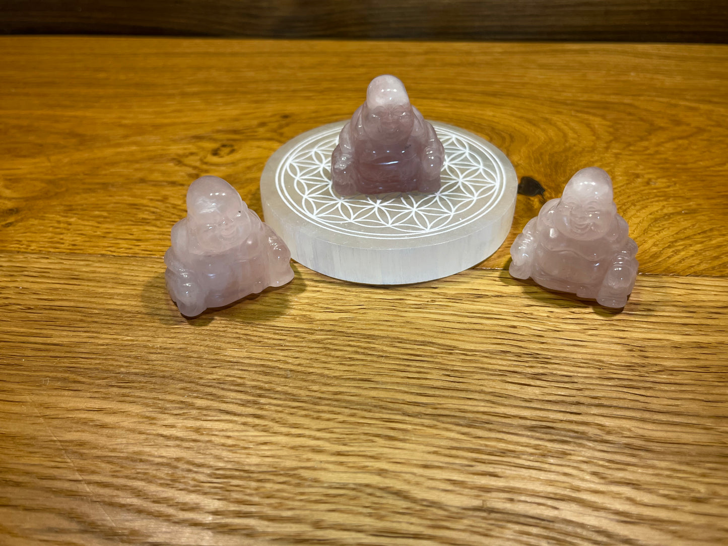 Bouddha en pierre Naturelle - Quartz Rose