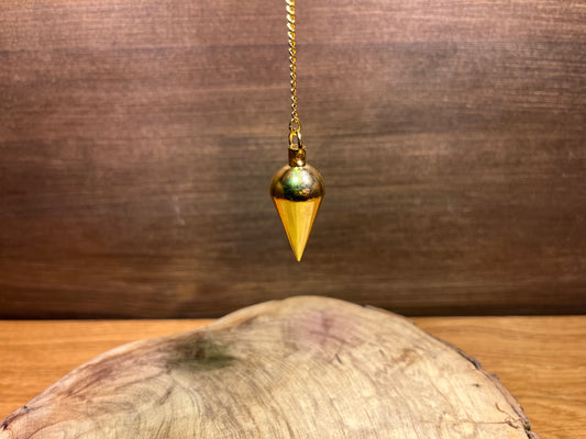 Pendule cone doré