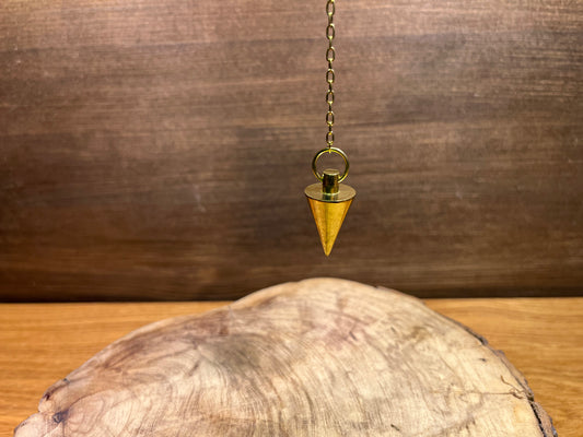 Pendule cone débutant doré