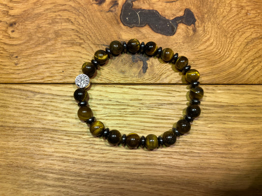 Bracelet Œil de Tigre et Hématite – Protection & Équilibre