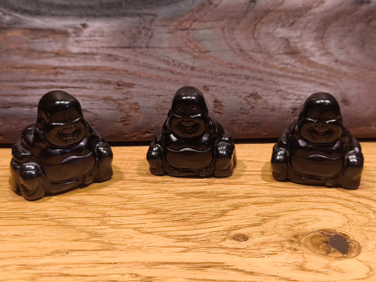 Obsidienne noire Bouddha en pierre Naturelle
